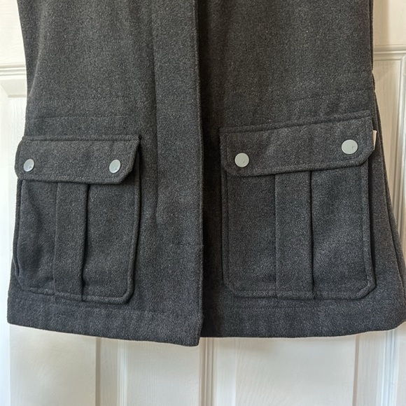 Burton Dry Ride Gray Flannel Lined Snap Zip Hooded Snow Boarding Vest Girls - Picture 3 of 8